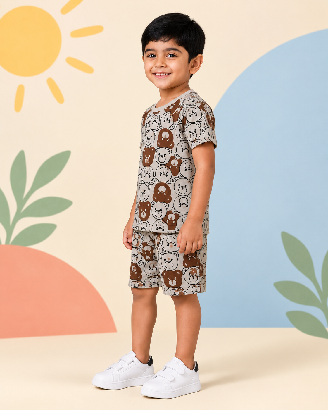 Brown Teddy Print Short Set - product image 3