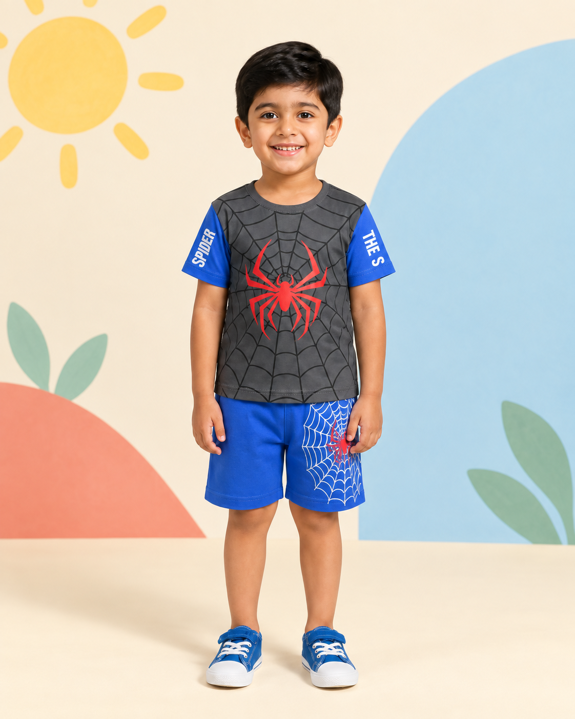 Blue Spider Graphic Short Set - product image 1