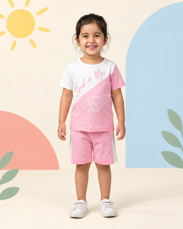 Pink Pastel Girls Short Set