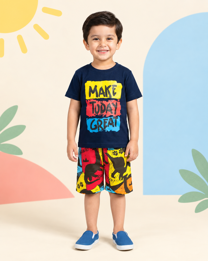 Navy Make Today Great Short Set