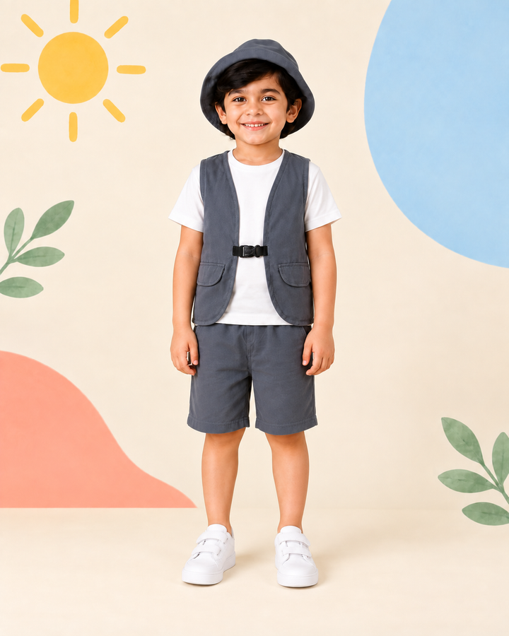 Grey Explorer Vest Set