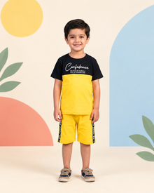 Black Yellow Classic Short Set - product image 1