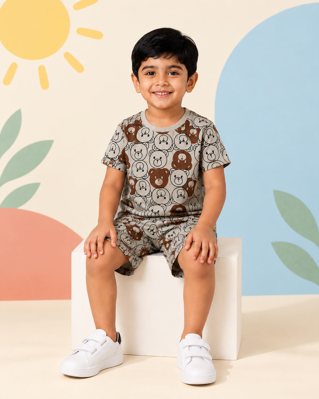 Brown Teddy Print Short Set - product image 2