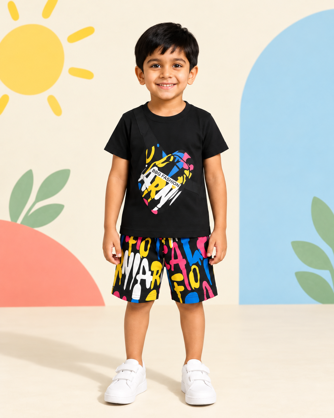 Black Graffiti Short Set - product image 1