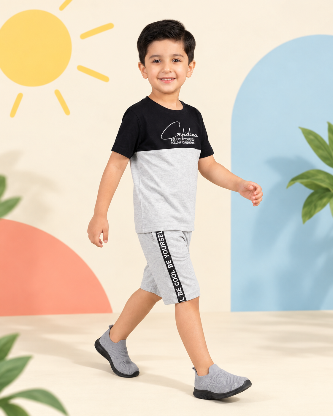 Black Grey Classic Short Set - product image 2