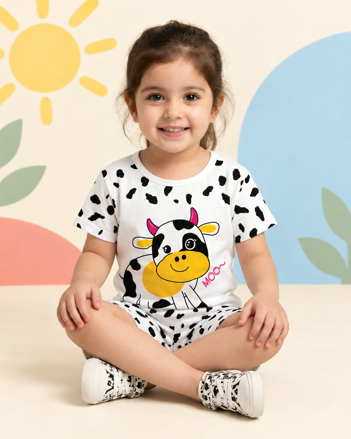 Cow and Bee Girls Short Set - product image 3