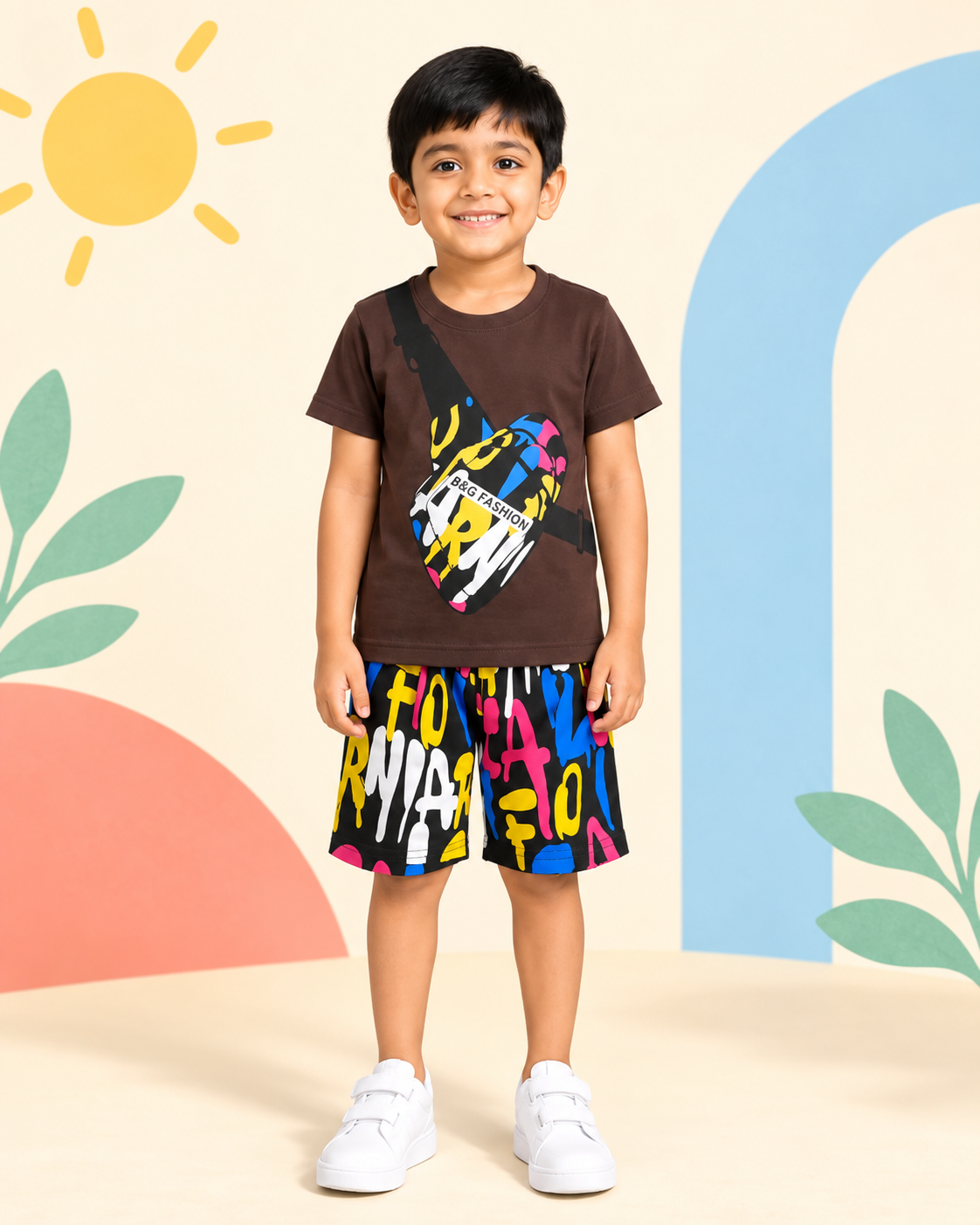 Brown Graffiti Short Set - product image 1