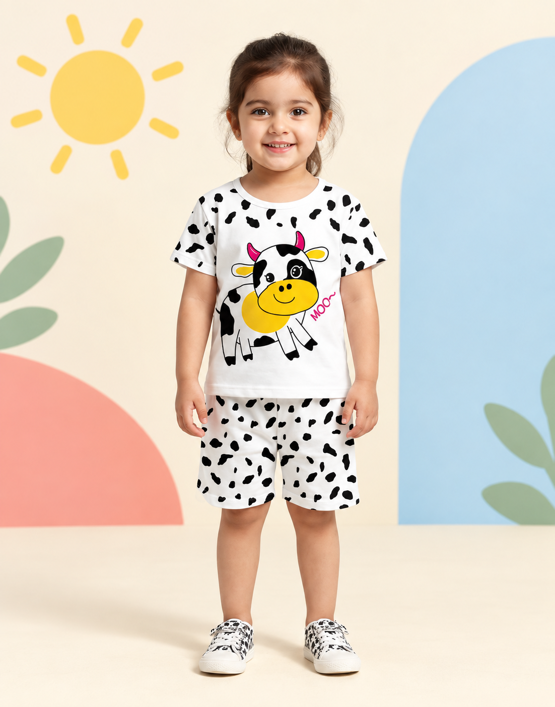Cow and Bee Girls Short Set - product image 1