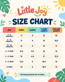 Little Joy kids size chart