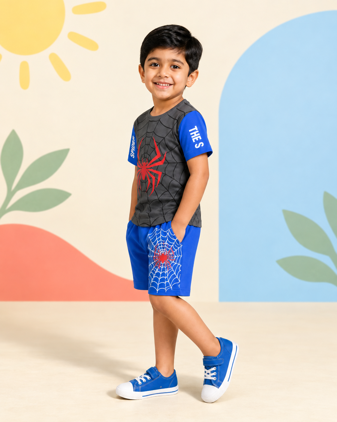 Blue Spider Graphic Short Set - product image 3