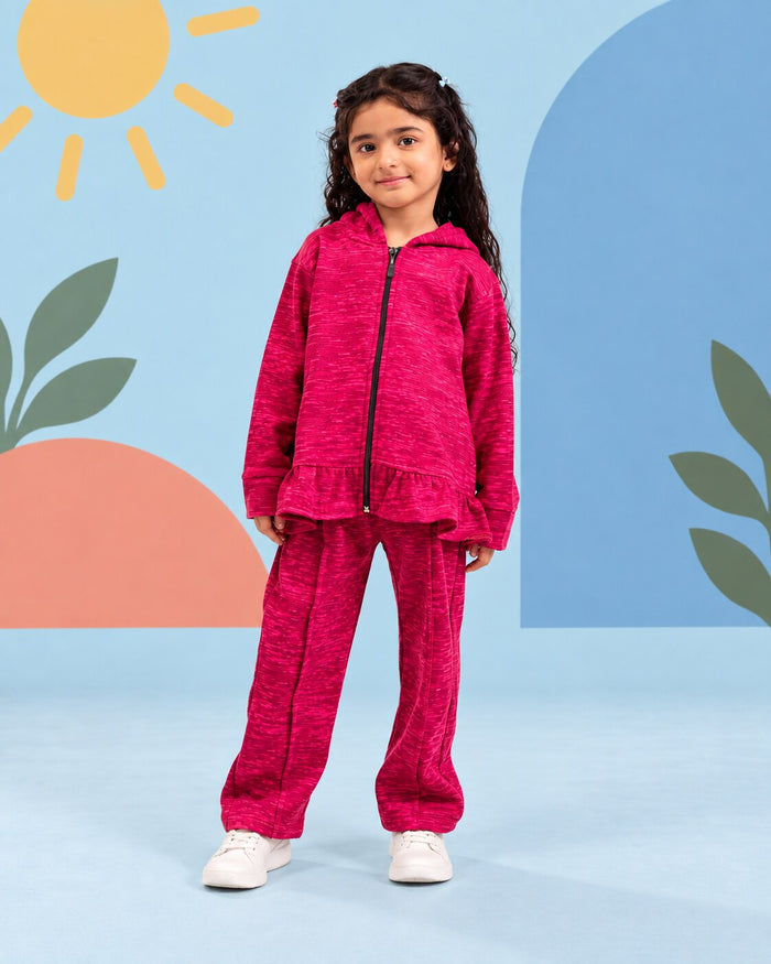 Girls Premium Fleece Set – Berry Blush