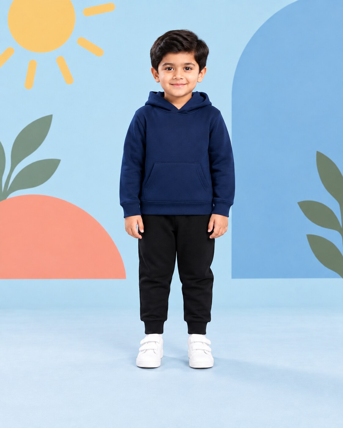 Kids Winter Hoodie Set - front standing