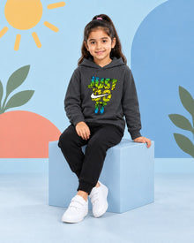 Kids Winter Hoodie Set | Just do it Printed - seated