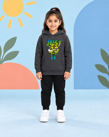 Kids Winter Hoodie Set | Just do it Printed - side angle