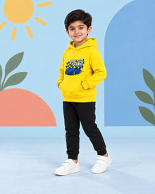 Kids Winter Hoodie Set | Unicorn Printed - front standing