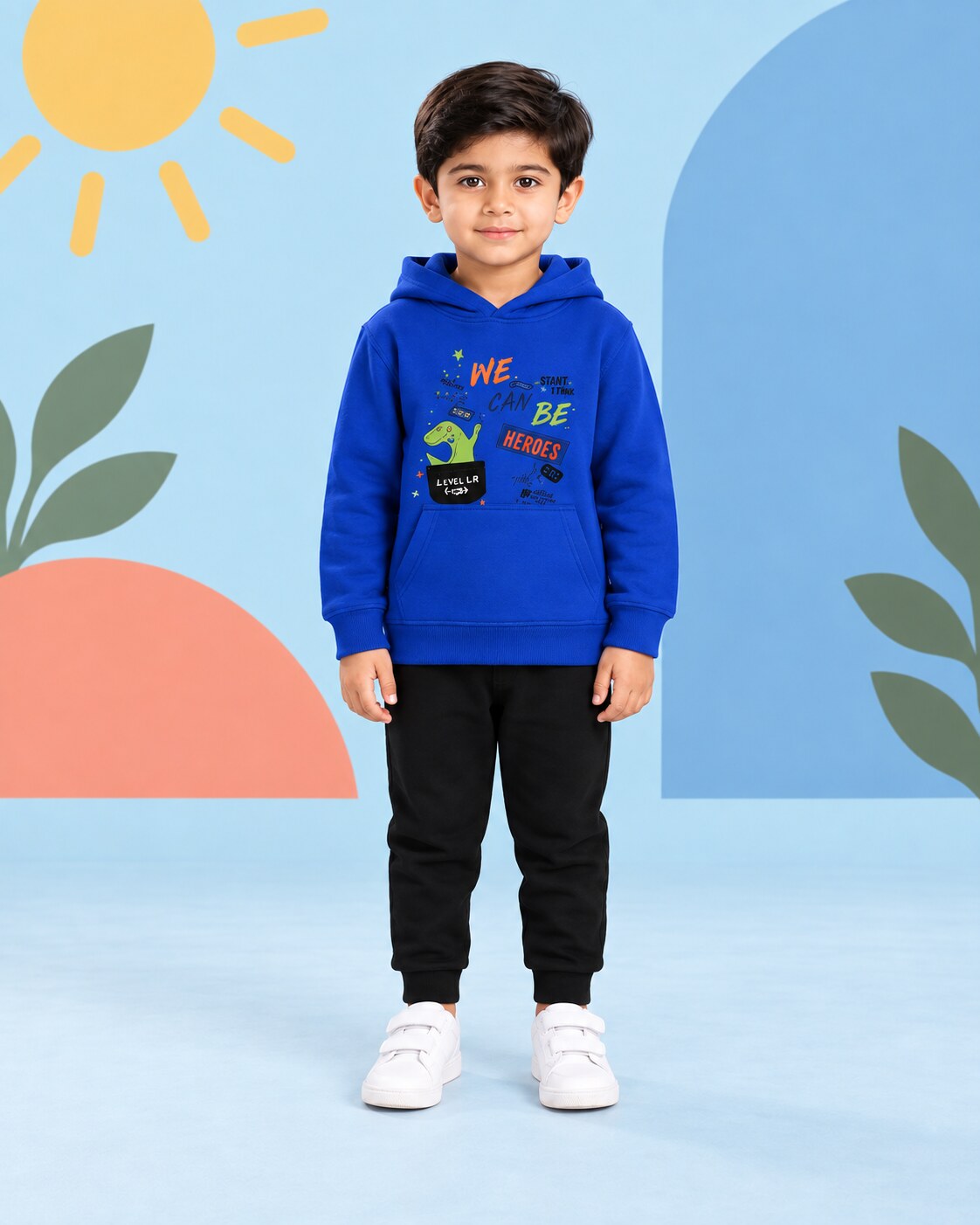 Kids Winter Hoodie Set | We Can Be Heroes - seated