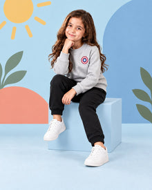 Kids Winter Sweat Shirt Set | Captain America Printed - seated