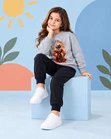 Kids Winter Sweat Shirt Set | Hulk Printed - side angle