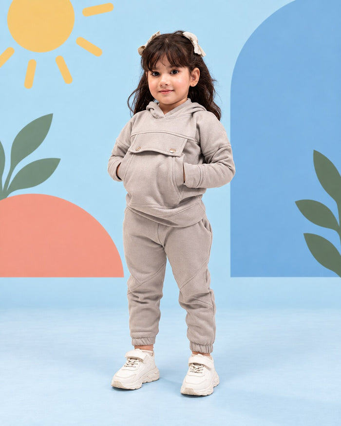 Mocha Grey Comfort Set – Unisex Winter Fleece Wear